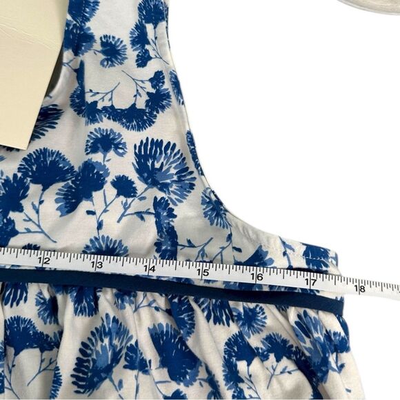 Beverly Drive Blue White Floral Sleeveless Cotton Short Nightgown Size Small NWT - Picture 5 of 6